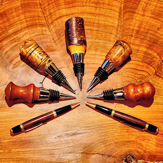 Bottle stoppers and pens